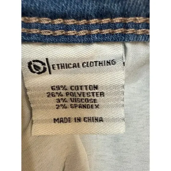 PTCL Ethical Clothing Bootcut Jeans Womens 26 Distressed Light Wash Denim Blue - Picture 4 of 4